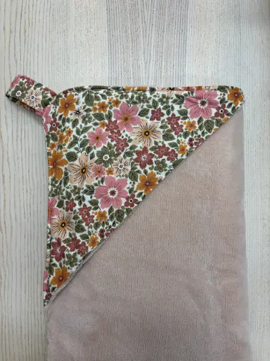 [FC056] Cape de bain - Fleur de coton - Fleurs 90x90  