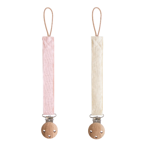 [840355800623] Attaches tétines - mushie - rose et beige 