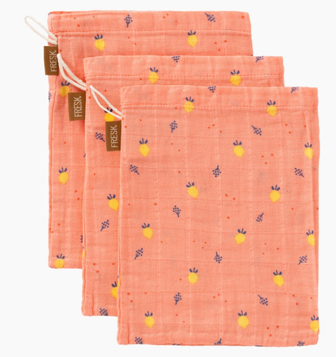 [8721264950000] Gants de toilette - Fresk - Coton bio (Fruits d'été) 