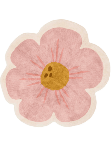 [8720986878395] Tapis fleur rose - Little dutch - 110x110cm 