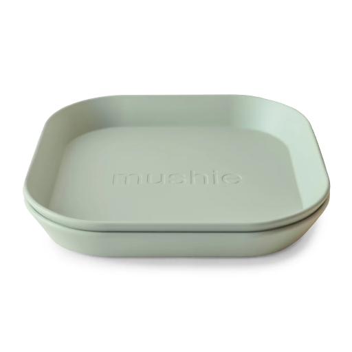[810052460352] Lot de deux assiettes - Mushie - vertes 