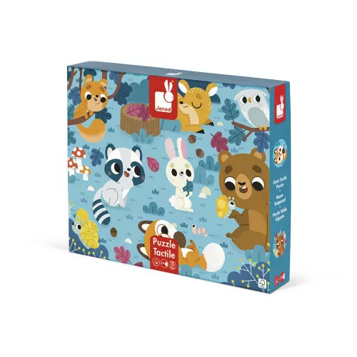 [3700217326852] Puzzle tactile - Janod - Les animaux de la forêt 