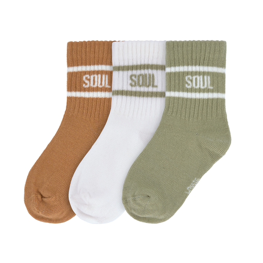 [4066239155368] Lot de 3 chaussettes enfant - Lässig - Soul, kaki caramel 23/26