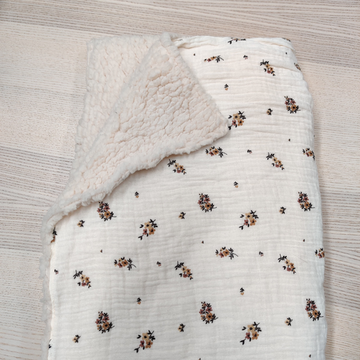 [FC068] Couverture - Fleur de coton - Fleurs  1mx1m   