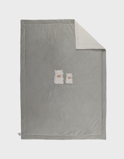 [5414220229335] Couverture - Noukie's - Brodée Vert Kaki 100x140cm en Veloudoux 