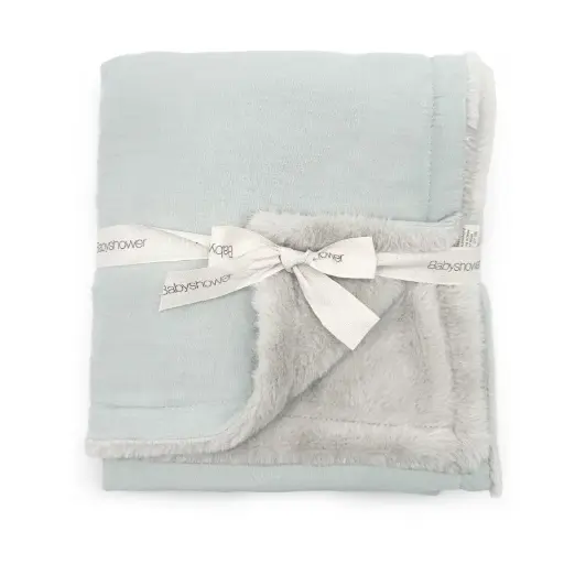 [9504635612665] Couverture polaire - Babyshower - Large mint breeze
