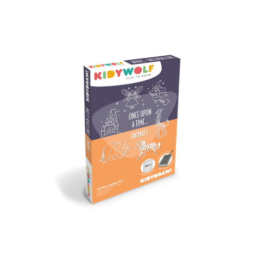 [5407009182303] Cartes pour tablettes à dessin - Kidywolf - Il était une fois et Animaux. 60pcs   