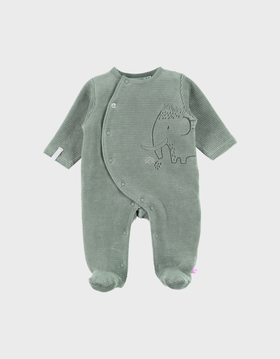 [5414220214836] Pyjama en velours - noukie's - Vert avec broderie éléphant. 6 mois  