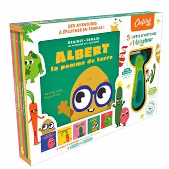 [9782490129942] Coffret graines de demain - Chef Club - 5 livres d'histoires et 1 éplucheur