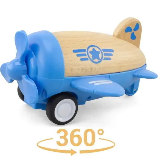 [3760111717644] Véhicule sonore et lumineux - RouTouDou - Mini avion bleu