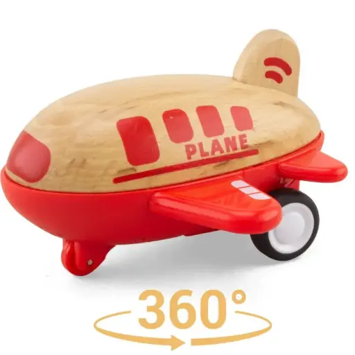 [3760111717637] Véhicule sonore et lumineux - RouTouDou - Mini avion rouge 