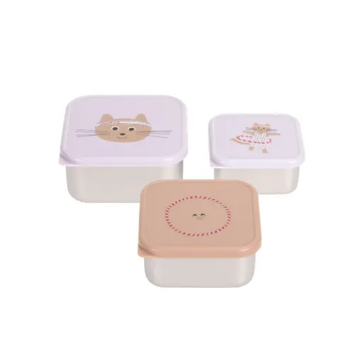 [4066239173652] Lot de 3 boîtes à gouter - Lässig - Tiny Team - Cat
