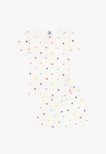 [3617102939953] Pyjama short - Petit Bateau - Coton imprimé cœurs 6 ans (116cm) 