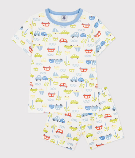 [3617102960117] Pyjama short en coton - Petit Bateau - Voitures 6 ans (116cm) 