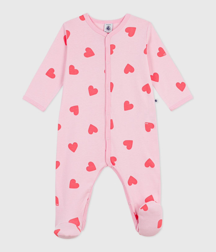[3617102941338] Pyjama en coton - Petit Bateau - Coeurs 6 mois (67cm)