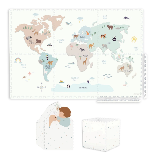 Tapis en mousse/boîte de rangement - Play & Go - Worldmap