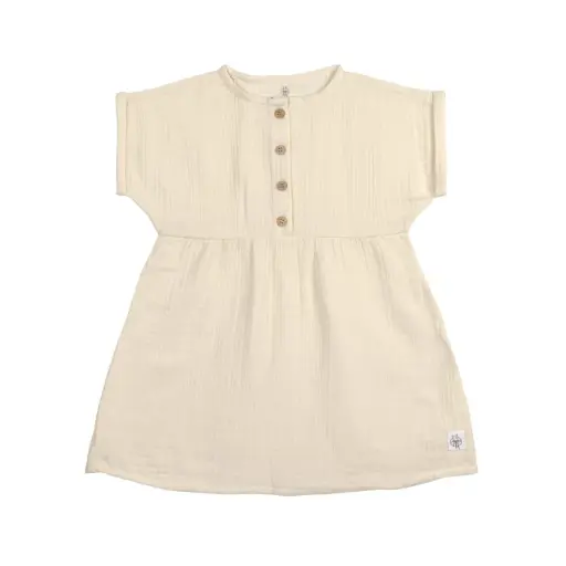 [4066239107299] Robe en mousseline - Lassig - 3/6 mois - Coton bio, Vanille  