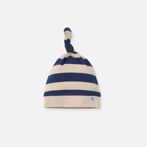 [8721161568315] Chapeau a noeud anti UV - Cloby -  Navy Stripe 0-3mois 