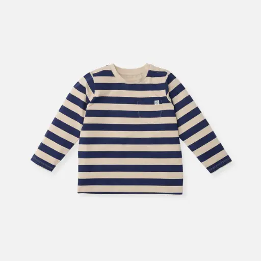 [8721161568308] t-shirt longue manches anti UV - Cloby -  Navy/Sandy Stripe 6-9mois