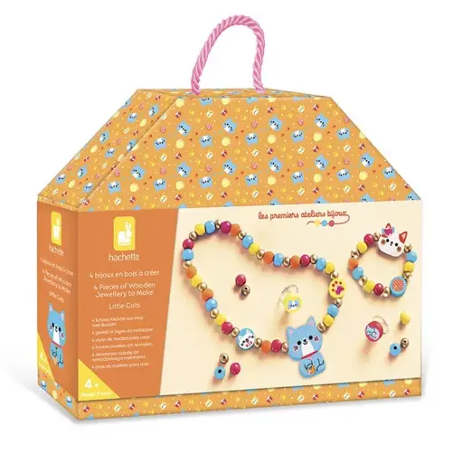 [3700217391140] 4 bijoux en bois à créer - Janod - Petits chats