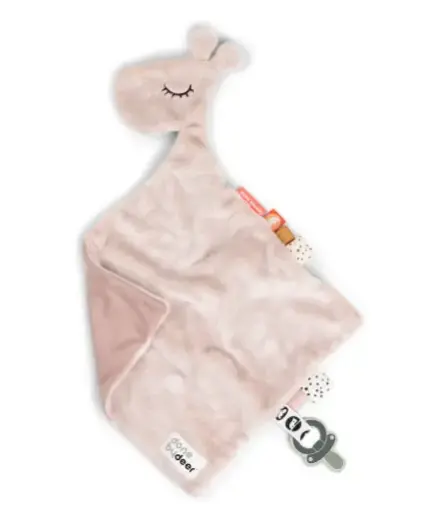 [5712643013839] Doudou plat attache-sucette - done by deer - Lalee rose