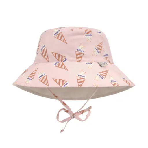 [4066239165589] Chapeau anti UV réversible - Lässig - Glace, Rose Pâle 7/12Mois