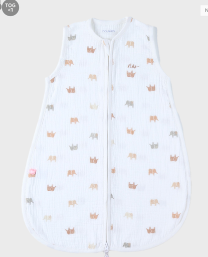 [5414220214645] Gigoteuse  - Noukie's - mousseline de coton Eléphant Tog1  1/6M