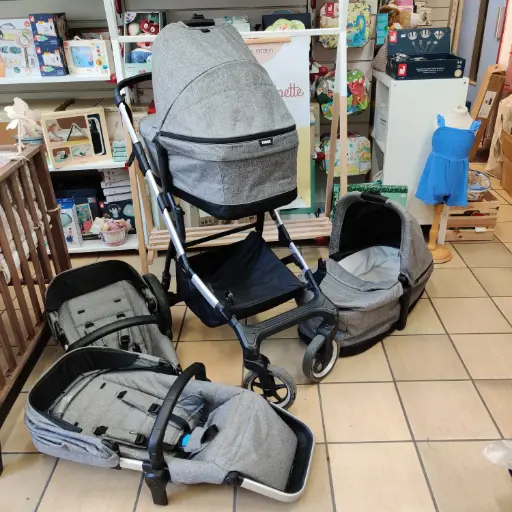 [PU-570] Ensemble poussette - Thule sleek- Simple/Double assise + nacelle 